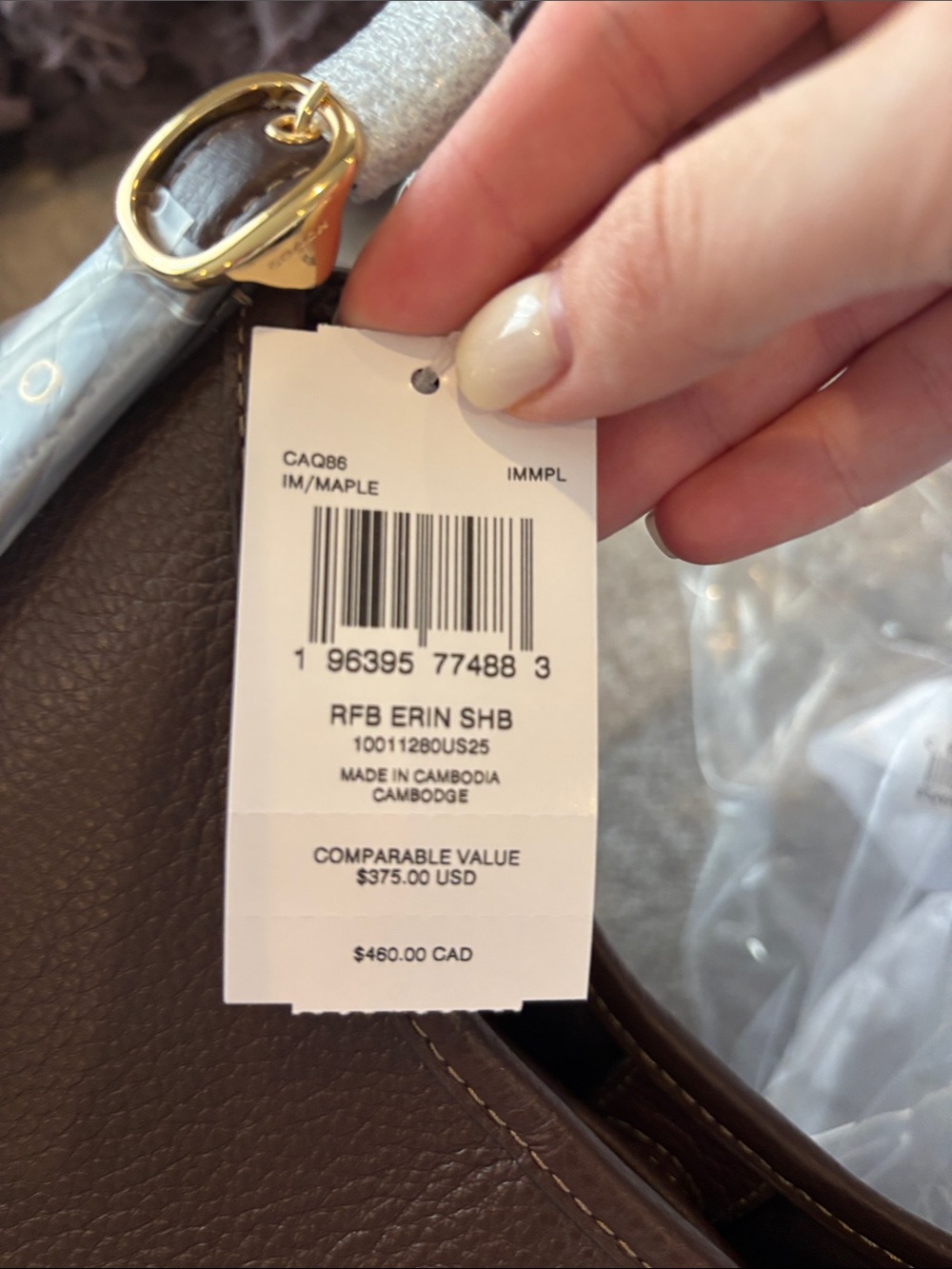 Coach Erin Shoulder Bag in Dark Brown - Picture 7 of 7